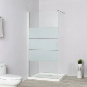 Walk-in easy L 90 x H 195 cm, vetro 6 mm serigrafato argento