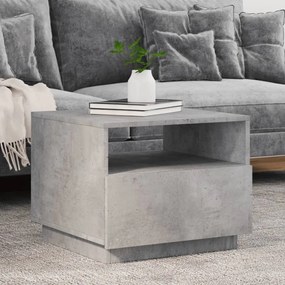 Tavolino Da Soggiorno Con Luci Led Grigio Cemento 50x49x40 Cm /