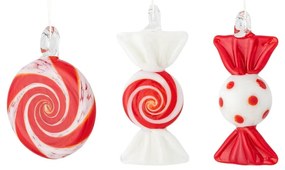 Decorazioni per albero di natale in set in vetro fatte a mano 3 pz 6 cm Festive – Bloomingville