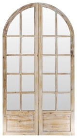 Paravento a specchio in Legno di pino effetto patinato 2 pannelli L. 96 x H. 180 cm Naturale  - KEDIRI