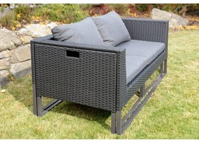 Set di mobili da giardino in rattan artificiale grigio Diamond - Bonami Essentials