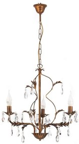 ONLI - Lampadario a sospensione con catena TERESA 3xE14/6W/230V bronzo