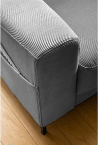 Poltrona in velluto a coste grigio Lofty Lilly - Miuform