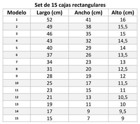 Scatole di cartone in set da 15 con coperchio Route - Casa Selección