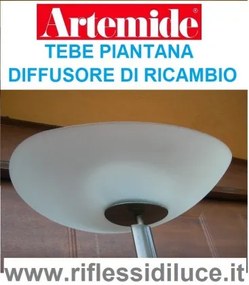 Artemide diffusore in vetro smerigliato ricambio per tebe piantana