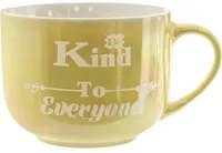 Tazza jumbo in giallo perlato Be Kind to Everyone