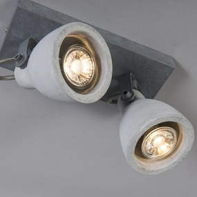 Faretto industriale grigio cemento 2 luci - Creto