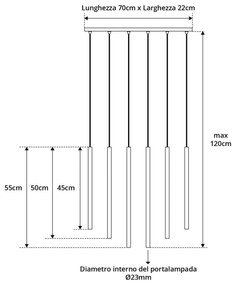 Lampadario a sospensione SELTER 6 WHITE
