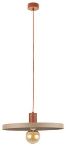 Lampadario a sospensione con filo SILA 1xE27/15W/230V diametro 40 cm beige/color mattone