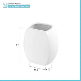 Porta spazzolini bagno bianco dappoggio in ceramica