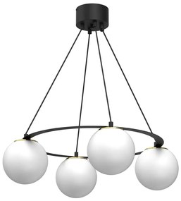 Lampadario a sospensione con filo BALLO 4xE27/15W/230V nero/bianco