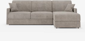 Tommy Divano Letto con penisola contenitore - design minimal e sfoderabile in tessuto smacchiabile simil cotone T33