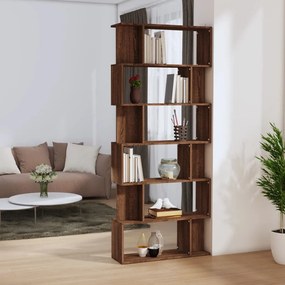 Libreria/divisorio rovere marrone 80x24x192cm legno multistrato