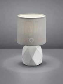 Pike lampada da tavolo con base cemento a rombi e paralume grigio h...