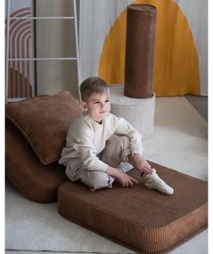 Poltrona per bambini marrone con rivestimento in velluto a coste Flip – Wigiwama