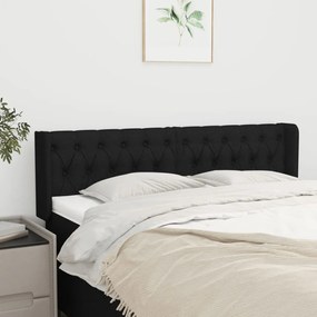Testiera Ad Orecchio Nera 163x16x78/88 Cm İn Tessuto /