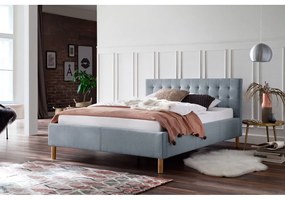 Letto singolo imbottito blu/grigio rete non inclusa 120x200 cm Malin – Meise Möbel