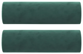 Divano a 3 posti con cuscini verde scuro 180 cm in velluto