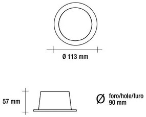 Vivida loony incasso 10w ccct dimm. ip 44