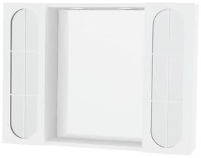 Specchio Contenitore Con Illuminazione Classica bianco lucido L 77 x H 57 x P 15.5 cm