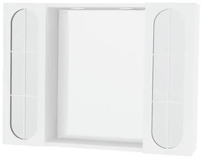 Specchio Contenitore Con Illuminazione Classica bianco lucido L 77 x H 57 x P 15.5 cm