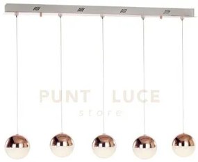 Atomo, lampada a sospensione, rame rettangolare 5 luci, led 3000k 1...