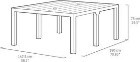 Tavolo Doppio da Giardino 295x90x74,5 cm in Resina Keter Kulie Double Antracite...
