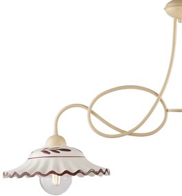 Bilanciere Country Chic Bistrot 2 Luci Avorio Con Ceramica Vietrese