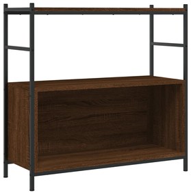 Libreria rovere marrone 80x30x78,5 cm legno multistrato e ferro