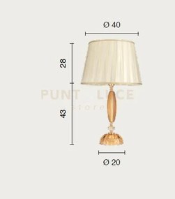 Lume grande cecilia cristallo oro 1 luce attacco e27 con paralume d...