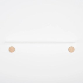 Mensola da parete in acciaio bianco con dettaglio in legno di quercia con 2 ganci , lunghezza 70 cm Hook - Gazzda