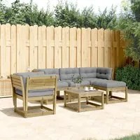 Set Divani da Giardino 5pz con Cuscini Legno Impregnato di Pino 3216924