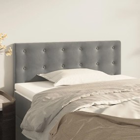 Testiera Grigio Chiaro 100x5x78/88 Cm İn Velluto /
