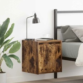 Comodini A Muro 2 Pz Rovere Fumo 38x34x40 Cm /