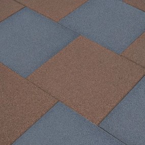 Piastrelle Anticaduta 18 Pz İn Gomma 50x50x3 Cm Grigie /