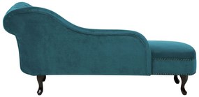 Chaise longue destra in velluto verde acqua NIMES Beliani