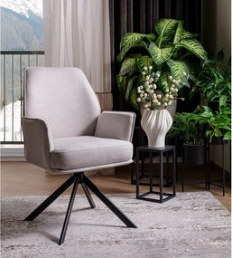 Sedia Hugo Brego in tessuto beige chiaro caldo – 58x46x90 cm