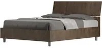 Letto matrimoniale francese con rete 140x190 testata inclinata noce Demas