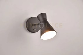 Enzo applique doppio cono metallo nero h. 16,5cm  1 luce attacco e27