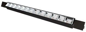 Faretto binario track monofase barra 12 LED 26W resa 312W luce spot orientabile interni negozio 230V NERO LUCE 6000K