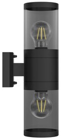 Applique E27 Cilindrica Bidirezionale IP54 da Esterno - Nera