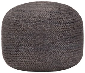 Pouf Lavorato a Mano Grigio Scuro 45x30 cm in Juta cod mxl 68791