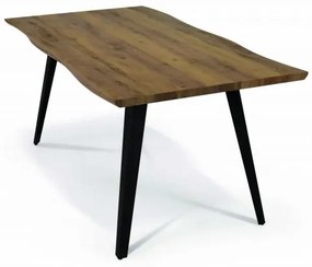 Tavolo LINCOLN in legno impiallacciato 160&#215;90 cm e base in metallo