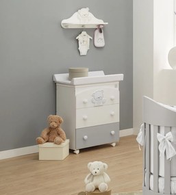 Bagnetto Mr.Bear per neonati Bianco e Grigio con decori orsetto