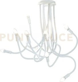 Plafoniera lover bianca 9 luci attacco e14 20x20x100cm in metallo e...