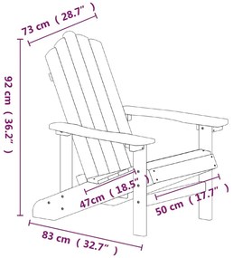 Sedie da giardino adirondack 2 pz in hdpe marrone