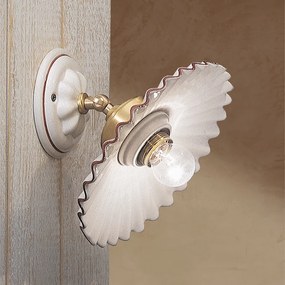 Applique Classica Orientabile L'Aquila Ottone E Ceramica Decorato 1 Luce E27