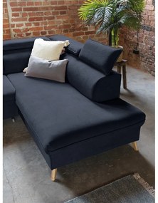 Divano letto angolare a U in velluto blu scuro (angolo destro) Sweet Harmony - Miuform