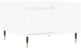 Tavolino da salotto bianco 55x55x36,5 cm in legno multistrato