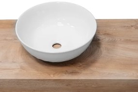 Lavabo da appoggio tondo in ceramica Bianco 40 cm per bagno